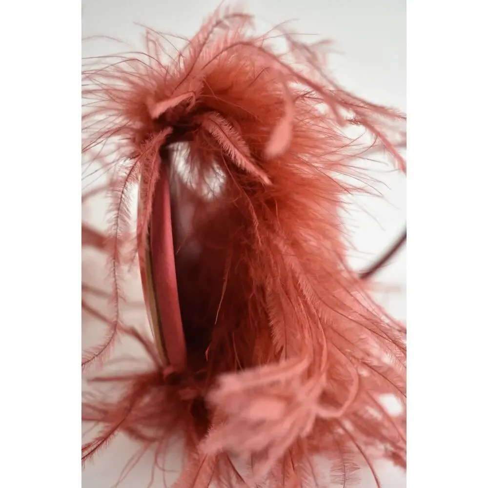 Christian Louboutin Miss Z Poupi 100 Fever Red Feather Sandal Heel Pump 37